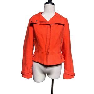 Etcetera Melon Color Moto Jacket Blazer Size 4